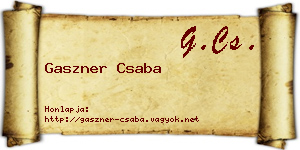 Gaszner Csaba névjegykártya